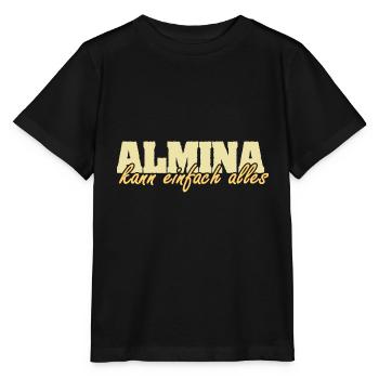 Motto Almina - Stanley/Stella Kinder T-Shirt MINI CREATOR  - Schwarz - Vorne - Mikhail (115cm)
