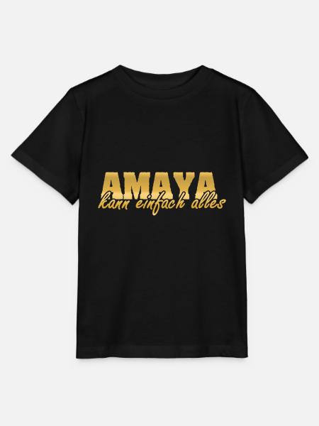 Geschenk für Amaya - Stanley/Stella Kinder T-Shirt MINI CREATOR - Schwarz