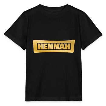 First name Hennah - Stanley/Stella MINI CREATOR Kids’ T-Shirt - black - Front - Mikhail (115cm)