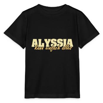 Motto Alyssia - Stanley/Stella Kinder T-Shirt MINI CREATOR  - Schwarz - Vorne - Mikhail (115cm)