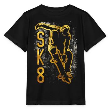 Skater Gold | SK8 | Skate | Skateboard - Stanley/Stella Kinder T-Shirt MINI CREATOR  - Schwarz - Vorne - Mikhail (115cm)