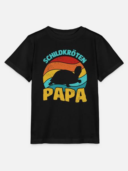 Schildkröten Papa Retro Schildkröte - Stanley/Stella Kinder T-Shirt MINI CREATOR  - Schwarz
