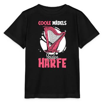 Harfenspieler Harfe Harfen Saiteninstrument - Stanley/Stella Kinder T-Shirt MINI CREATOR  - Schwarz - Vorne - Mikhail (115cm)