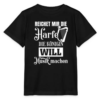 Reichet Mir Die Harfe Lustig Harfenspielerin - Stanley/Stella Kinder T-Shirt MINI CREATOR  - Schwarz - Vorne - Mikhail (115cm)