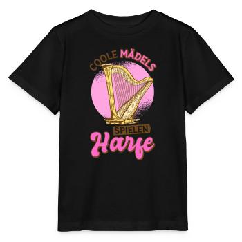 Musiker Harfenspieler Harfen Harfe Harfe - Stanley/Stella Kinder T-Shirt MINI CREATOR  - Schwarz - Vorne - Mikhail (115cm)