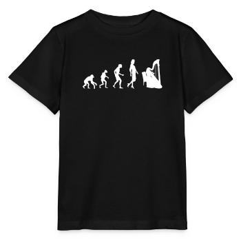 Harfenspielerin Evolution Harfe - Stanley/Stella Kinder T-Shirt MINI CREATOR  - Schwarz - Vorne - Mikhail (115cm)