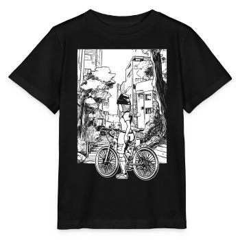 Stylisches Biker-Shirt für urbane Abenteurer - Stanley/Stella Kinder T-Shirt MINI CREATOR  - Schwarz - Vorne - Mikhail (115cm)