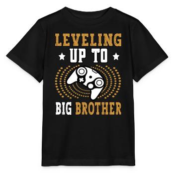 Leveling UP to big brother Bruder gold - Stanley/Stella Kinder T-Shirt MINI CREATOR  - Schwarz - Vorne - Mikhail (115cm)