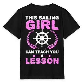 This sailor will teach you a lesson - Stanley/Stella MINI CREATOR Kids’ T-Shirt - black - Front - Mikhail (115cm)