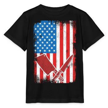 US Flagge Schlachter - Stanley/Stella Kinder T-Shirt MINI CREATOR  - Schwarz - Vorne - Mikhail (115cm)