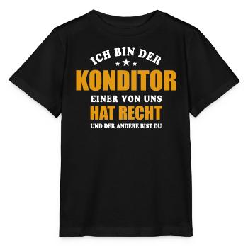 Ich bin der Konditor - einer von uns hat Recht - Stanley/Stella Kinder T-Shirt MINI CREATOR  - Schwarz - Vorne - Mikhail (115cm)
