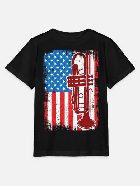 4. Juli USA Trompeter - Stanley/Stella Kinder T-Shirt MINI CREATOR  - Schwarz