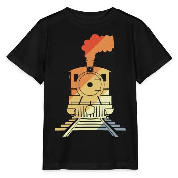 Eisenbahn Zeichnung Vintage Stil - Stanley/Stella Kinder T-Shirt MINI CREATOR  - Schwarz - Vorne - Mikhail (115cm)