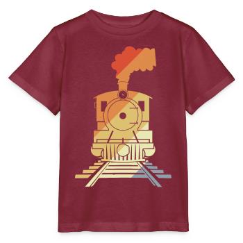 Railroad Drawing Vintage Style - Stanley/Stella MINI CREATOR Kids’ T-Shirt - burgundy - Front - Kain (125cm)