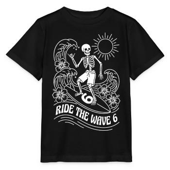 Ride The Wave 6 Skeleton Surfer - Stanley/Stella MINI CREATOR Kids’ T-Shirt - black - Front - Mikhail (115cm)