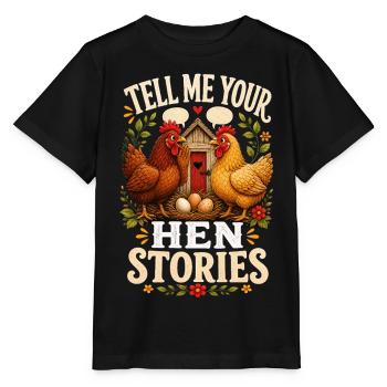 TELL ME YOUR HEN STORIES - Stanley/Stella Kinder T-Shirt MINI CREATOR  - Schwarz - Vorne - Mikhail (115cm)