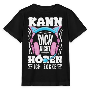 Kann Dich Nicht Hören Ich Zocke Gamer Girl - Stanley/Stella Kinder T-Shirt MINI CREATOR  - Schwarz - Vorne - Mikhail (115cm)