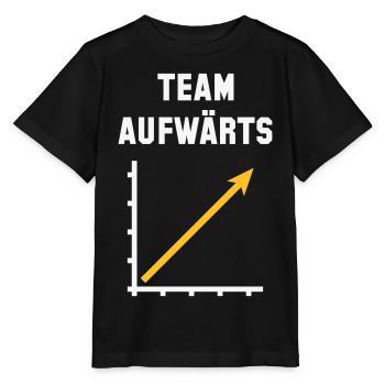 Team Aufwärts (Erfolg / Fortschritt / NEG Gold 2C) - Stanley/Stella Kinder T-Shirt MINI CREATOR  - Schwarz - Vorne - Mikhail (115cm)