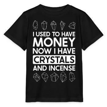 Kristalle statt Geld - Esoterik - Stanley/Stella Kinder T-Shirt MINI CREATOR  - Schwarz - Vorne - Mikhail (115cm)