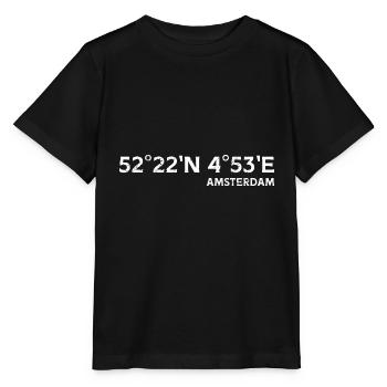 Amsterdam Koordinaten - Stanley/Stella Kinder T-Shirt MINI CREATOR  - Schwarz - Vorne - Mikhail (115cm)