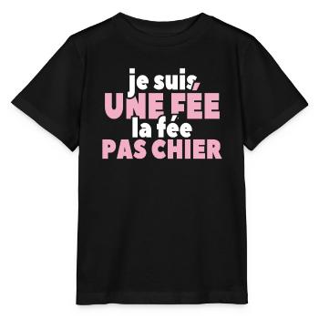 Je Suis Une Fée La Fée Pas Chier - T-shirt bio MINI CREATOR Stanley/Stella Enfant - noir - Devant - Mikhail (115cm)