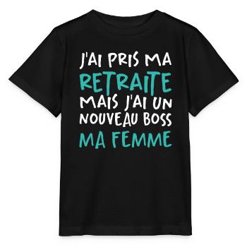 J'ai Pris Ma Retraite - T-shirt bio MINI CREATOR Stanley/Stella Enfant - noir - Devant - Mikhail (115cm)