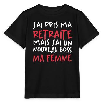 J'ai Pris Ma Retraite - T-shirt bio MINI CREATOR Stanley/Stella Enfant - noir - Devant - Mikhail (115cm)