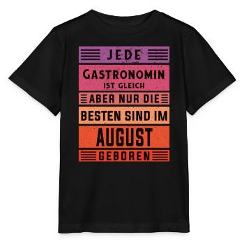 Restaurant Wirt Geburtstag August geboren - Stanley/Stella Kinder T-Shirt MINI CREATOR  - Schwarz - Vorne - Mikhail (115cm)