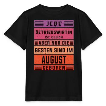 BWL Geburtstag August geboren Betriebswirtin - Stanley/Stella Kinder T-Shirt MINI CREATOR  - Schwarz - Vorne - Mikhail (115cm)