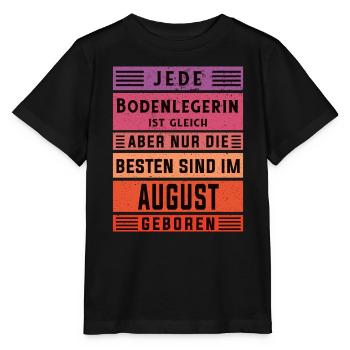 Parkett-Teppich Geburtstag August geboren - Stanley/Stella Kinder T-Shirt MINI CREATOR  - Schwarz - Vorne - Mikhail (115cm)