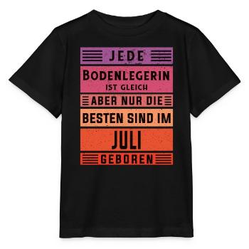 Parkett-Teppich Geburtstag Juli geboren - Stanley/Stella Kinder T-Shirt MINI CREATOR  - Schwarz - Vorne - Mikhail (115cm)