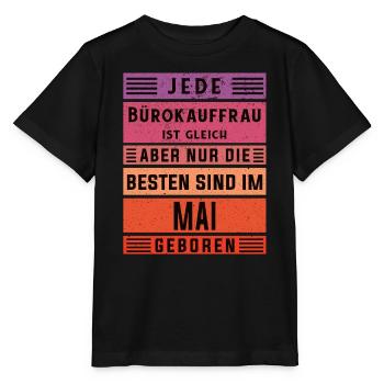 Angestellter Geburtstag Mai geboren Bürokauffrau - Stanley/Stella Kinder T-Shirt MINI CREATOR  - Schwarz - Vorne - Mikhail (115cm)