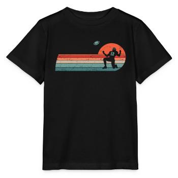 Football Player Rugby Ball Football Game - Stanley/Stella MINI CREATOR Kids’ T-Shirt - black - Front - Mikhail (115cm)