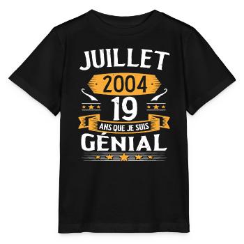 July 2004 19 years that I am awesome gift - Stanley/Stella MINI CREATOR Kids’ T-Shirt - black - Front - Mikhail (115cm)