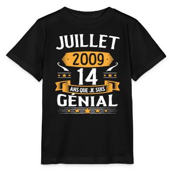 July 2009 14 years that I am awesome gift - Stanley/Stella MINI CREATOR Kids’ T-Shirt - black - Front - Mikhail (115cm)