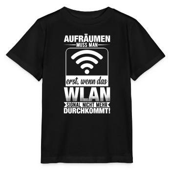 Aufräumen Muss Man Erst Wenn Das Wlan - Stanley/Stella Kinder T-Shirt MINI CREATOR  - Schwarz - Vorne - Mikhail (115cm)
