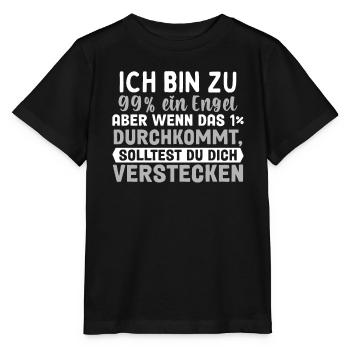 Ich Bin Fast Ein Engel - Stanley/Stella Kinder T-Shirt MINI CREATOR  - Schwarz - Vorne - Mikhail (115cm)