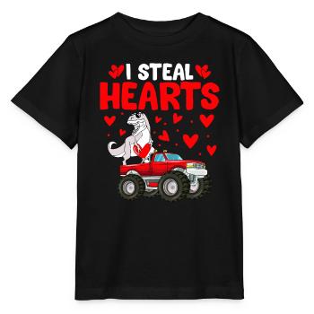 I Steal Hearts - Stanley/Stella MINI CREATOR Kids’ T-Shirt - black - Front - Mikhail (115cm)