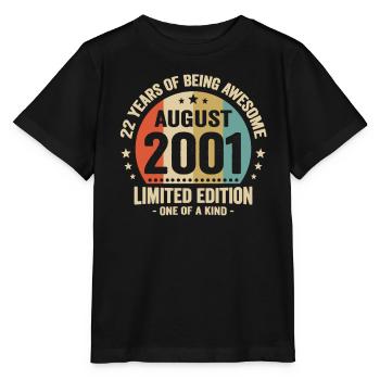 August 2001 22 years that I am awesome gift - Stanley/Stella MINI CREATOR Kids’ T-Shirt - black - Front - Mikhail (115cm)
