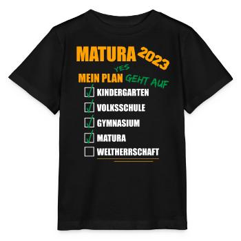 Matura 2023 Abitur bestanden WELTHERRSCHAFT Matura - Stanley/Stella Kinder T-Shirt MINI CREATOR  - Schwarz - Vorne - Mikhail (115cm)