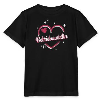 BWL Kollegin niedliches Herz Betriebswirtin - Stanley/Stella Kinder T-Shirt MINI CREATOR  - Schwarz - Vorne - Mikhail (115cm)