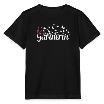 Landschaftsgärtner Kollegin Schmetterlinge - Stanley/Stella Kinder T-Shirt MINI CREATOR  - Schwarz - Vorne - Mikhail (115cm)