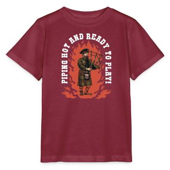Cornemuse des Highlands écossais cornemuse - T-shirt bio MINI CREATOR Stanley/Stella Enfant - bordeaux - Devant - Kain (125cm)