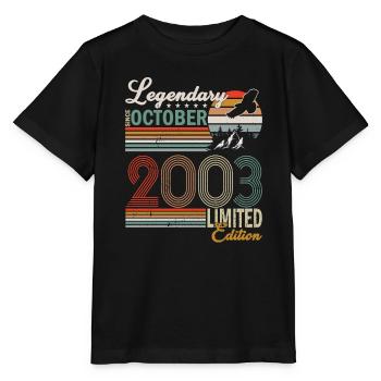 Legends are born in October 2003 birthday - Stanley/Stella MINI CREATOR Kids’ T-Shirt - black - Front - Mikhail (115cm)