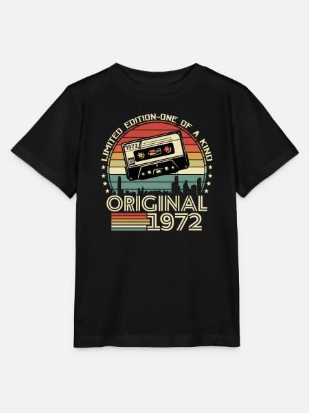 Vintage 1972 Geschenkidee - Stanley/Stella T-shirt MINI CREATOR til børn - sort
