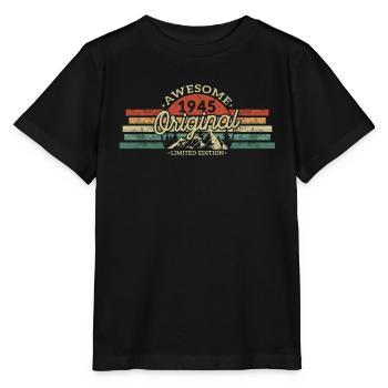 Vintage 1945 Cadeau d’anniversaire 78/79 ans - T-shirt bio MINI CREATOR Stanley/Stella Enfant - noir - Devant - Mikhail (115cm)
