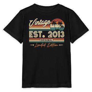 Vintage Anniversaire 10 ans - Depuis 2013 - T-shirt bio MINI CREATOR Stanley/Stella Enfant - noir - Devant - Mikhail (115cm)