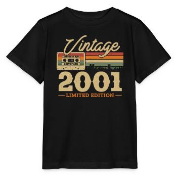 Vintage Geburtstagsgeschenk 2001 - Stanley/Stella Kinder T-Shirt MINI CREATOR  - Schwarz - Vorne - Mikhail (115cm)