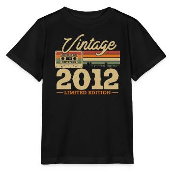 Vintage Birthday Gift 2012 (11-12 years) - Stanley/Stella MINI CREATOR Kids’ T-Shirt - black - Front - Mikhail (115cm)