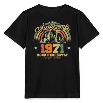 Vintage 1971 Geburtstagsgeschenk - Stanley/Stella Kinder T-Shirt MINI CREATOR  - Schwarz - Vorne - Mikhail (115cm)